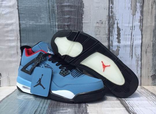 (image for) AIR JORDAN 4 Travis Scott Cactus Jack 308497-406 Men's Shoes Blue Black Red-35